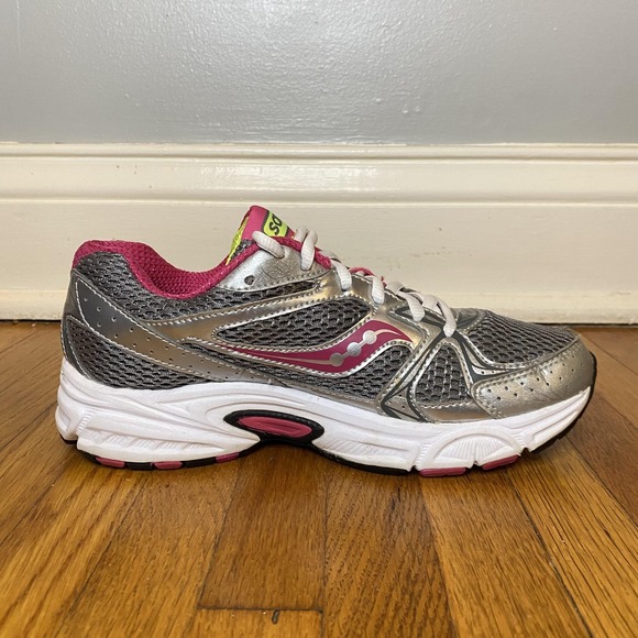 Saucony Cohesion Shoes Womens Size 6 Gray Pink Running Wide Sneakers Athletic - Picture 11 of 13
